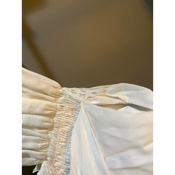 Cult Gaia Simona Ruffled Off The Shoulder Midi Dress Off White Womens Size 0 - Picture 9 of 11